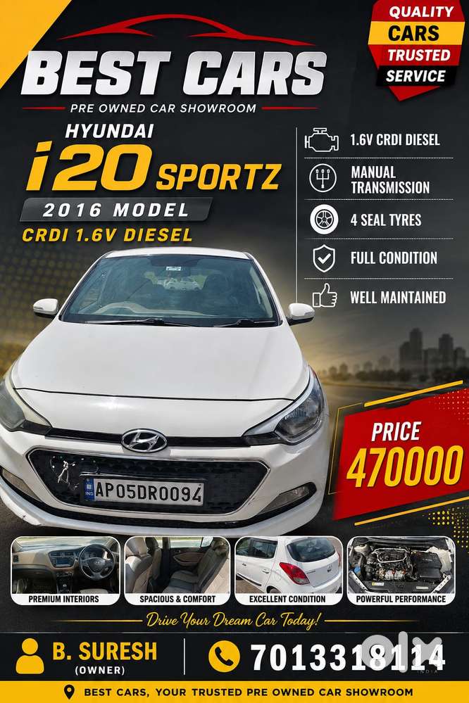 Hyundai I20 Sportz 1.2 Bs-iv, 2016, Diesel