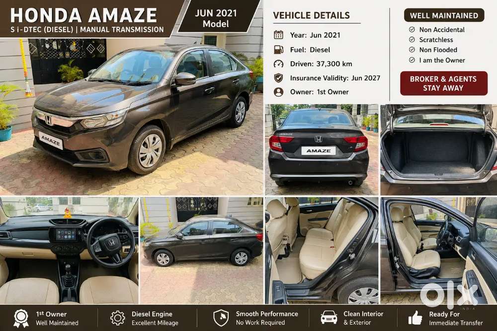 Honda Amaze 2021 Diesel 37300 Km Driven