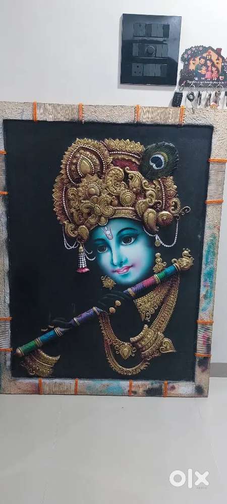 Krishna painting 3D frame 38&times;50 size