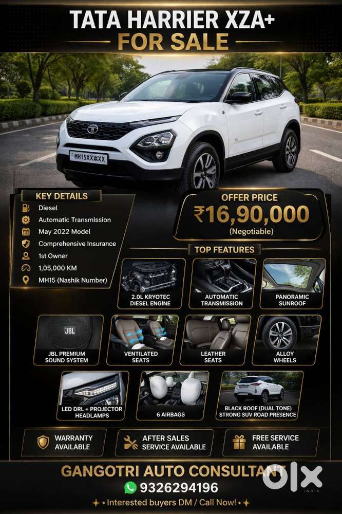 Tata Harrier Xza Plus At, 2022, Diesel