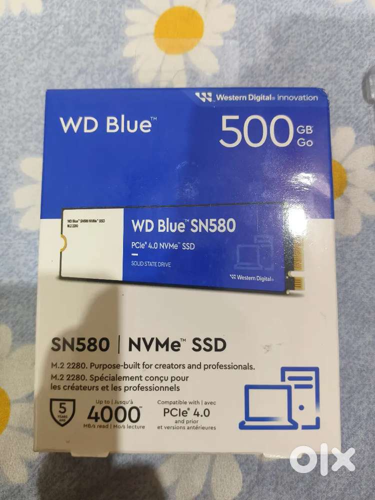 WD Blue SN580 500GB NVMe SSD – Brand New  ₹6,000