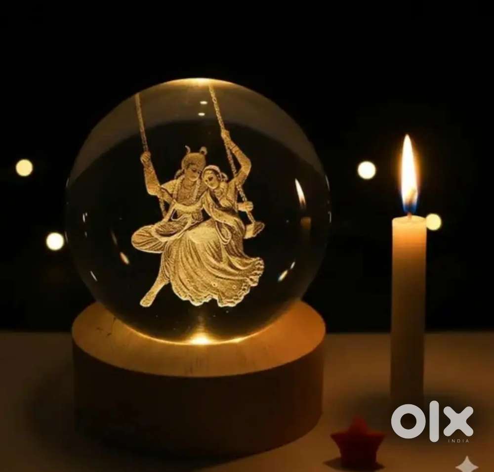 3d krishna glass lamp