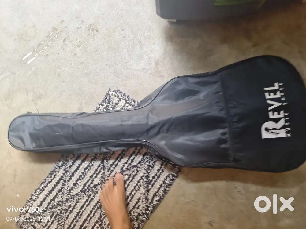 Guitar and with guitar bag and picks