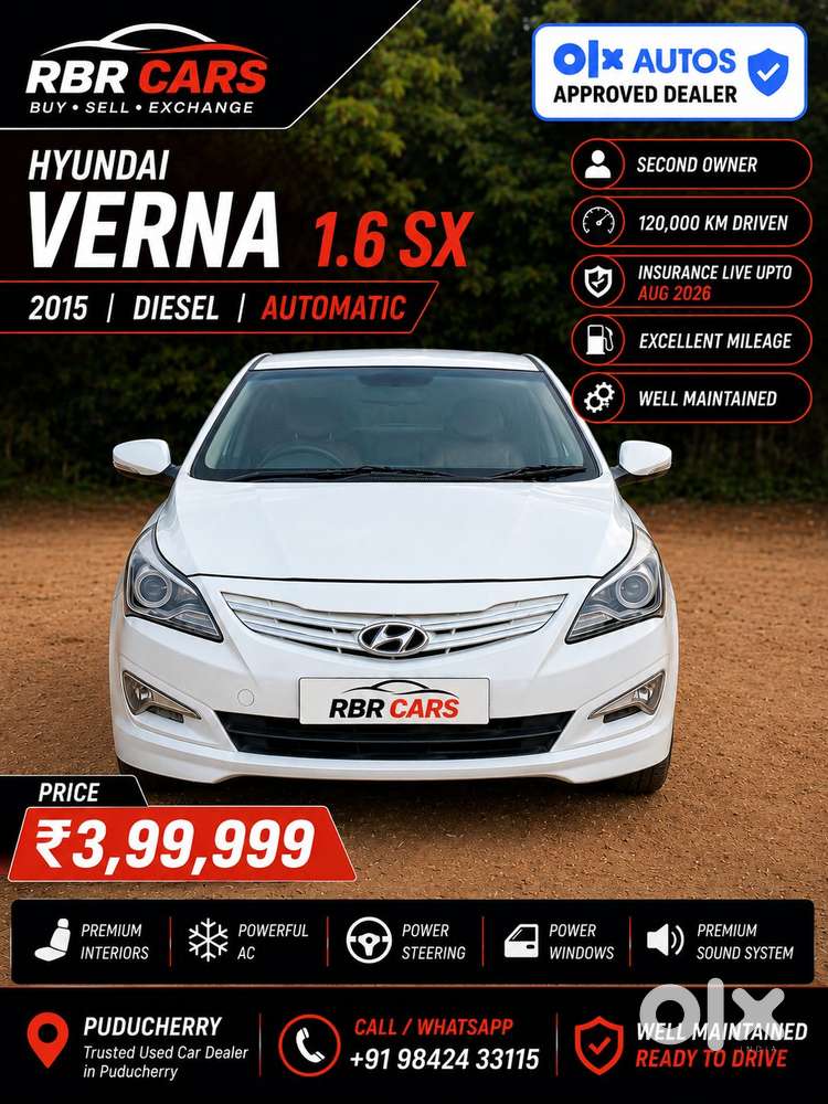 Hyundai Verna 1.6 Crdi At Sx Option, 2015, Diesel