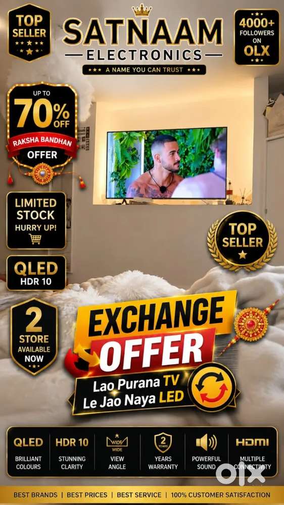 43 Q-LED TV 3 YEARS WARRANTY HDR 10 ZERO DOT TECNOLOGY WITH ONSITE WAR