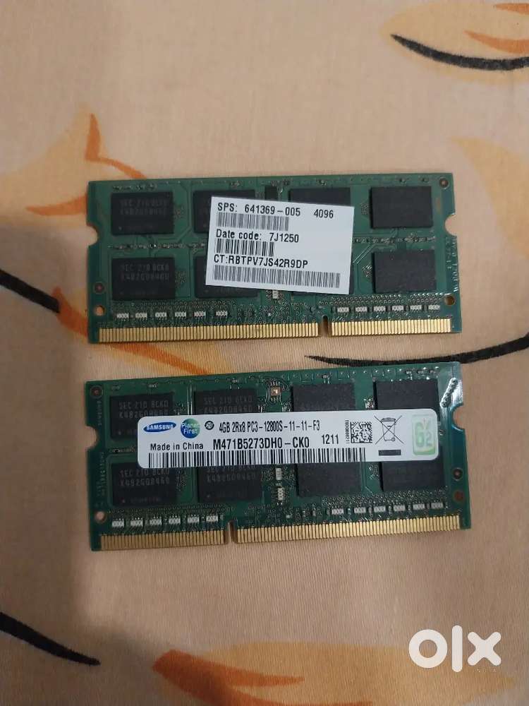 Laptop Ram 4gb x 2 nos