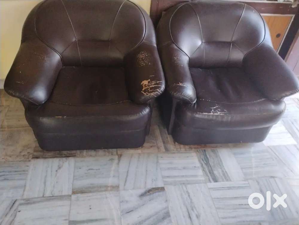 Pure leather 2 sofas