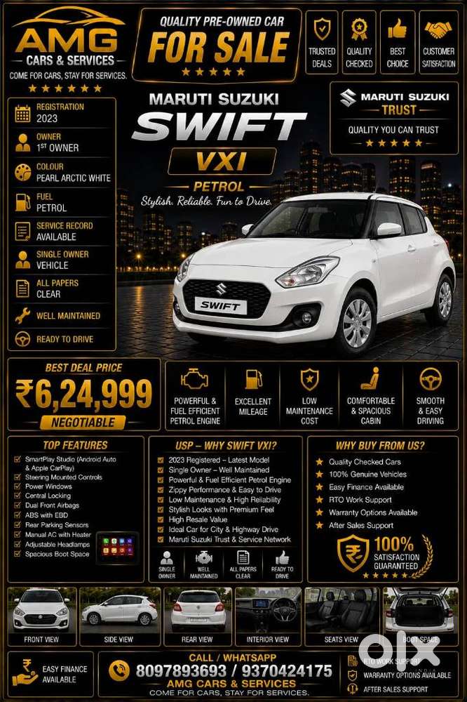 Maruti Suzuki Swift Vxi + Manual, 2023, Petrol