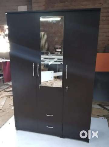 Brand New Natural Wengy 3 Door Wardrobe Cupboard Almari Beds Wardrobes 1676116099
