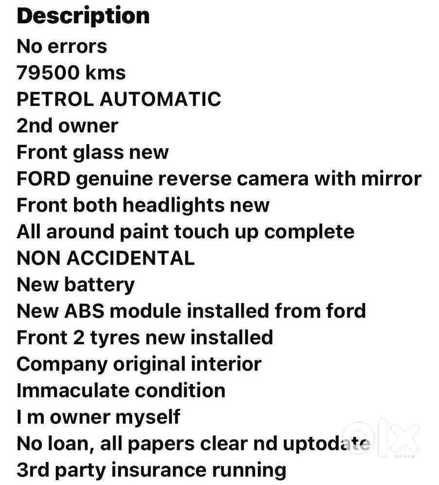 Ford Car With Automatic 2015