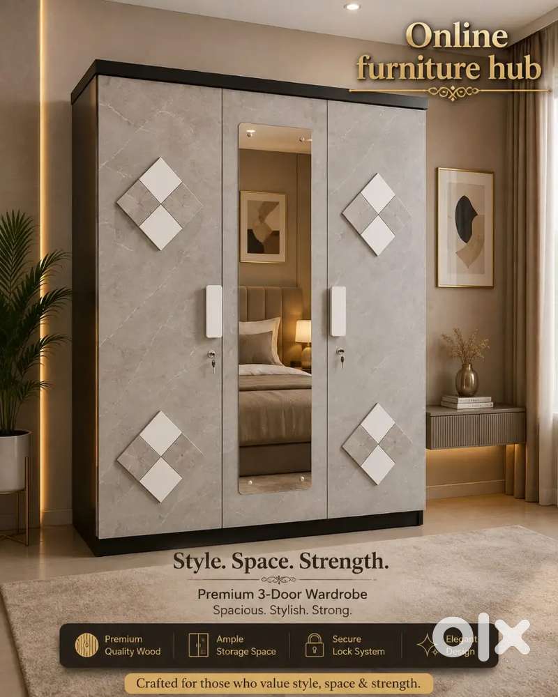 Latest collection three door cupboard new designs