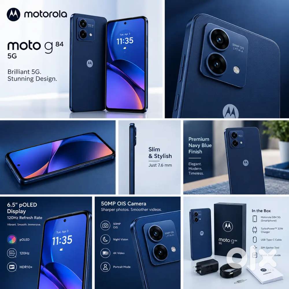 Motorola Moto G84 5G 12GB RAM 256GB Storage | Navy Blue | Excellent Co