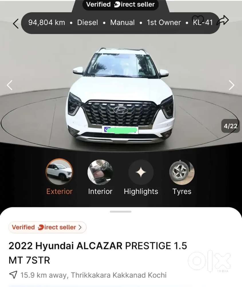 Hyundai Alcazar 2022 Diesel 95000 Km Driven