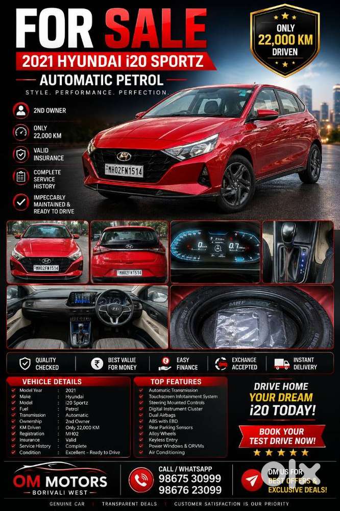 Hyundai Elite I20 Sportz Plus Cvt, 2021, Petrol