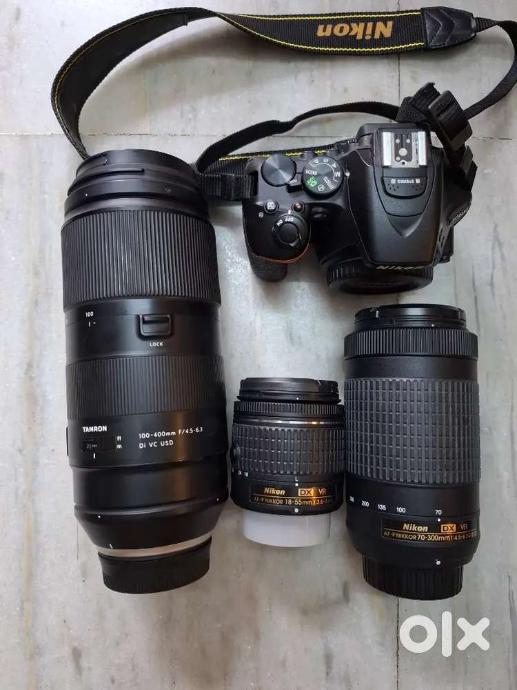 Nikon D5600 with nikon 70 300 mm and 18 55mm and Tamron 100 400mm