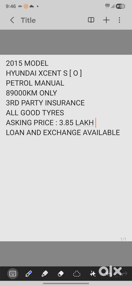 Hyundai Xcent S 1.2 (o), 2015, Petrol