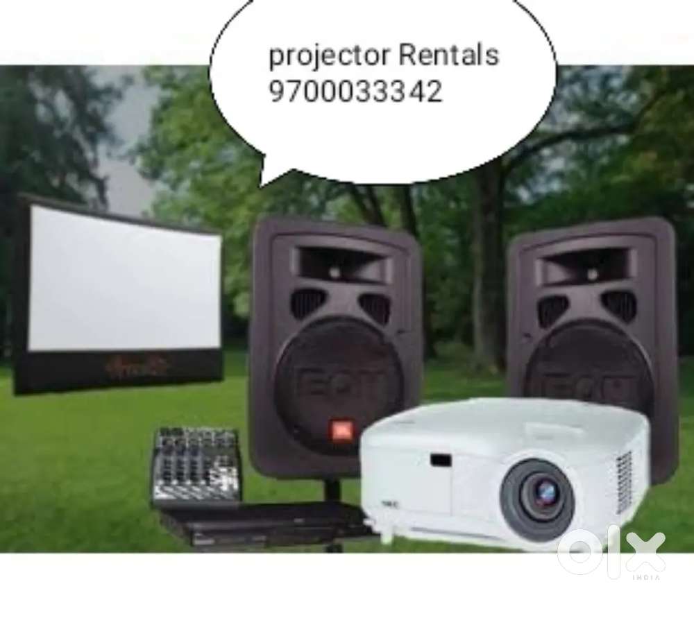 Projector Full Hd screen sound speakers Mike's rentals Birthday meting