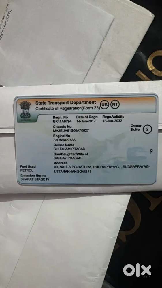 Alto 800 Dheradun Registered 2017 Model All Documents Complete