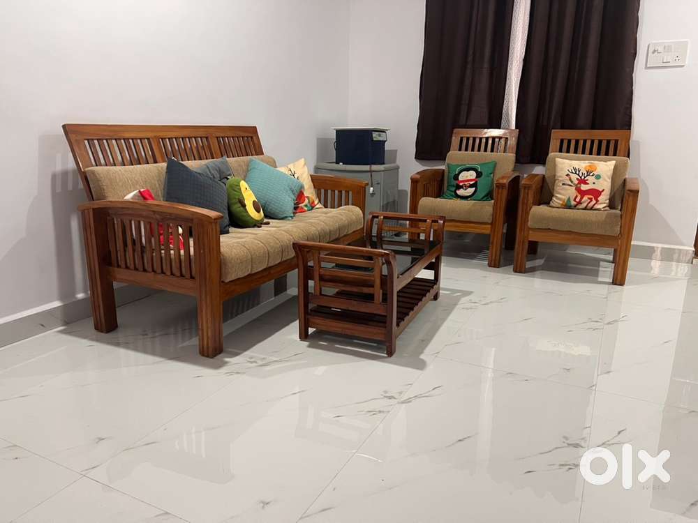 Kerala original Teak wooden Sofa set with tea table