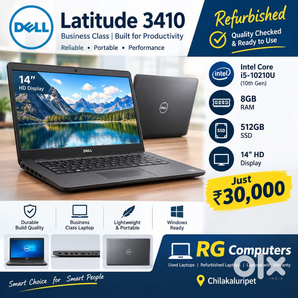 Refurbished-Dell Latitude 3410(i5-10th/8gb/512ssd/14.1/bag/mouse/adap