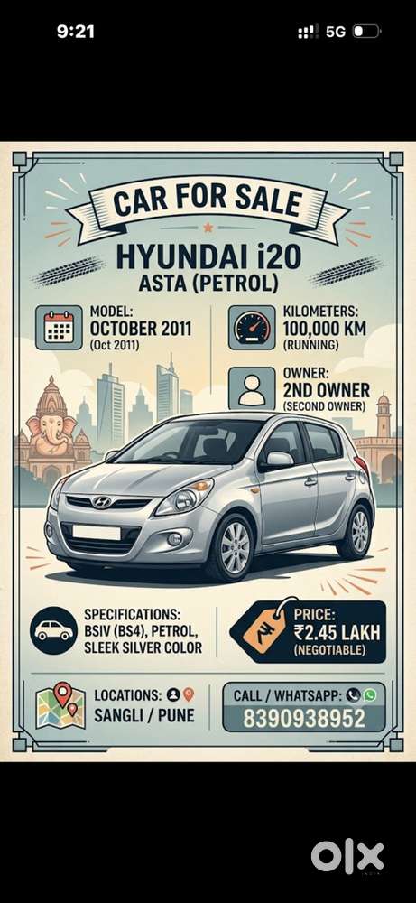 Hyundai I20 Petrol Manual 2011 (price Negotiable)
