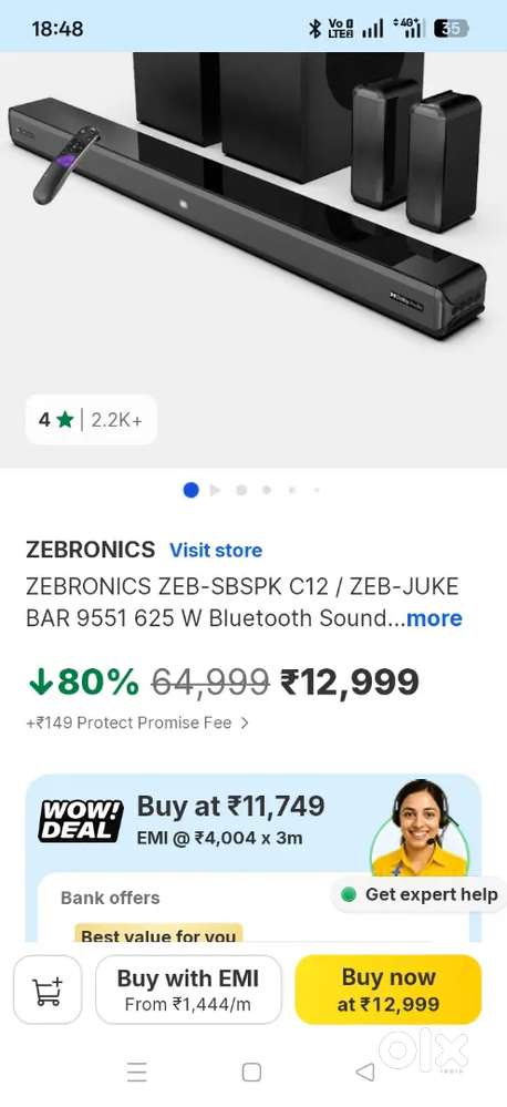 Zebronics soundbar duble subwoofer