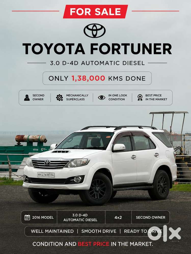 Toyota Fortuner 3.0 4x2 Automatic, 2016, Diesel