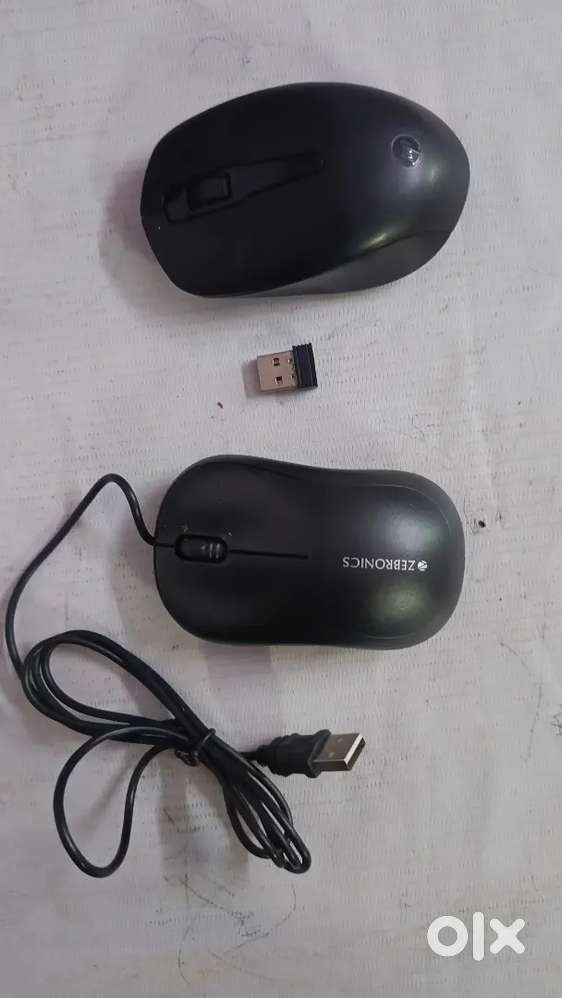 Wireless bluetooth mouse 1yr old (HP) & wired mouse new(Zebronics)@499