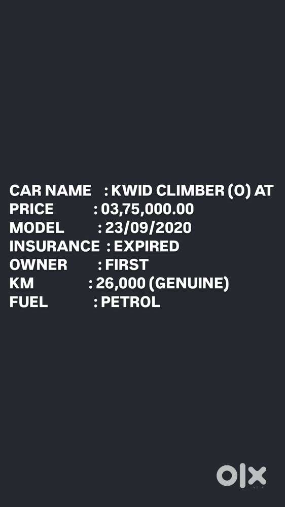 Renault Kwid 2019-ongoing 1.0 Climber (o), 2020, Petrol