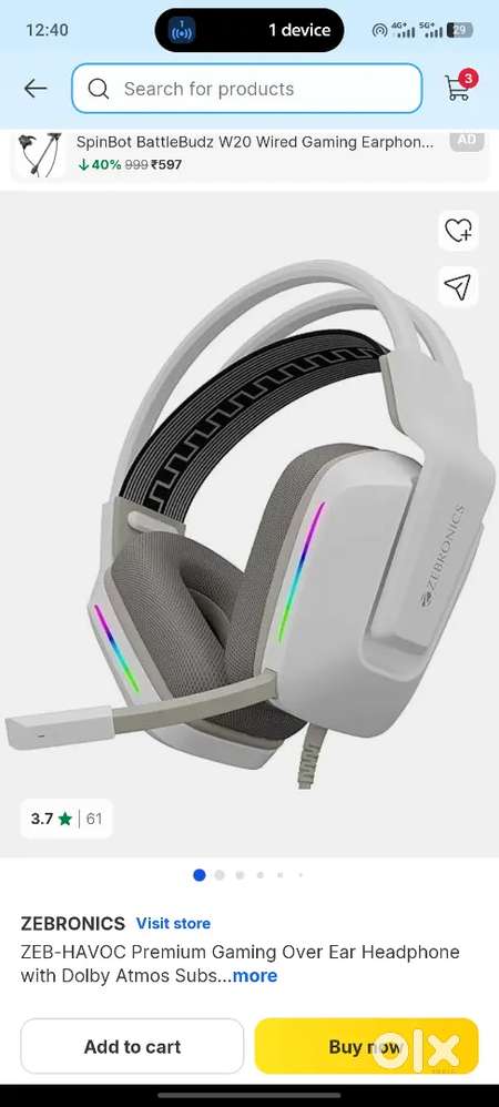 Headphone Zebronics