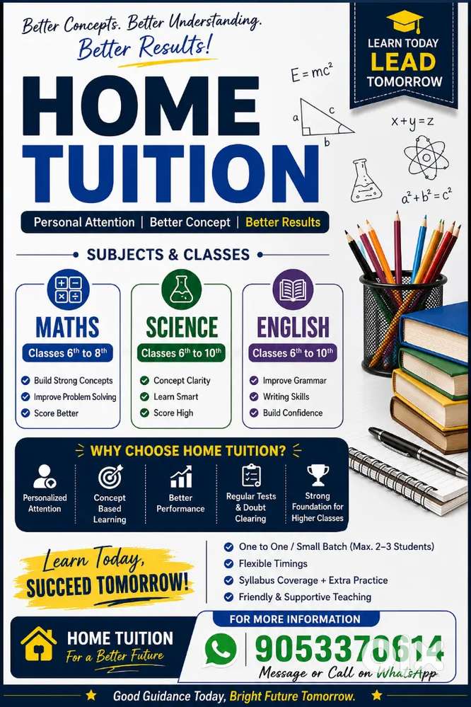 Home tuition for your kids 6th to 10th