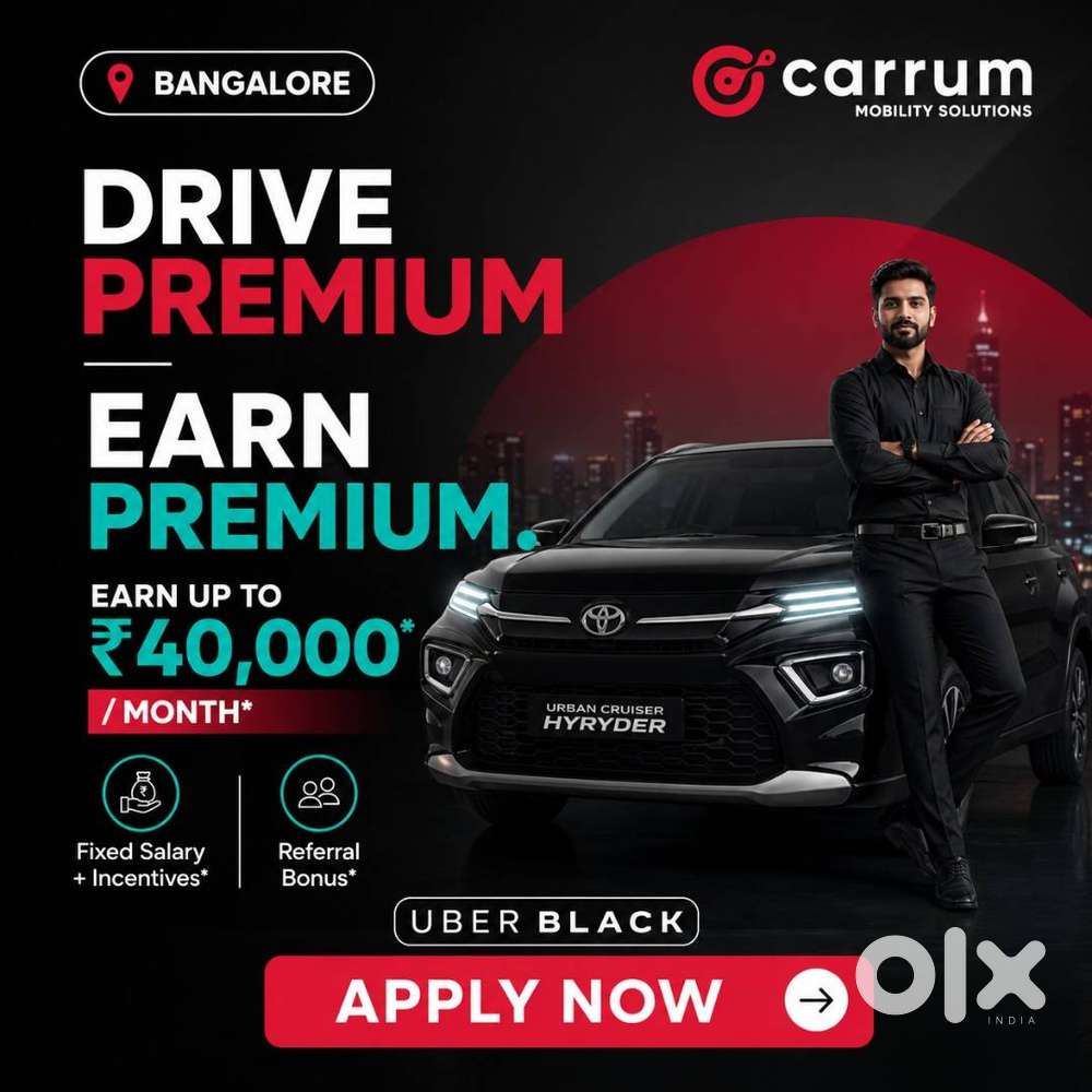 Premium Cab Driver Hiring Bangalore &ndash; Uber Black | Earn ₹40,000