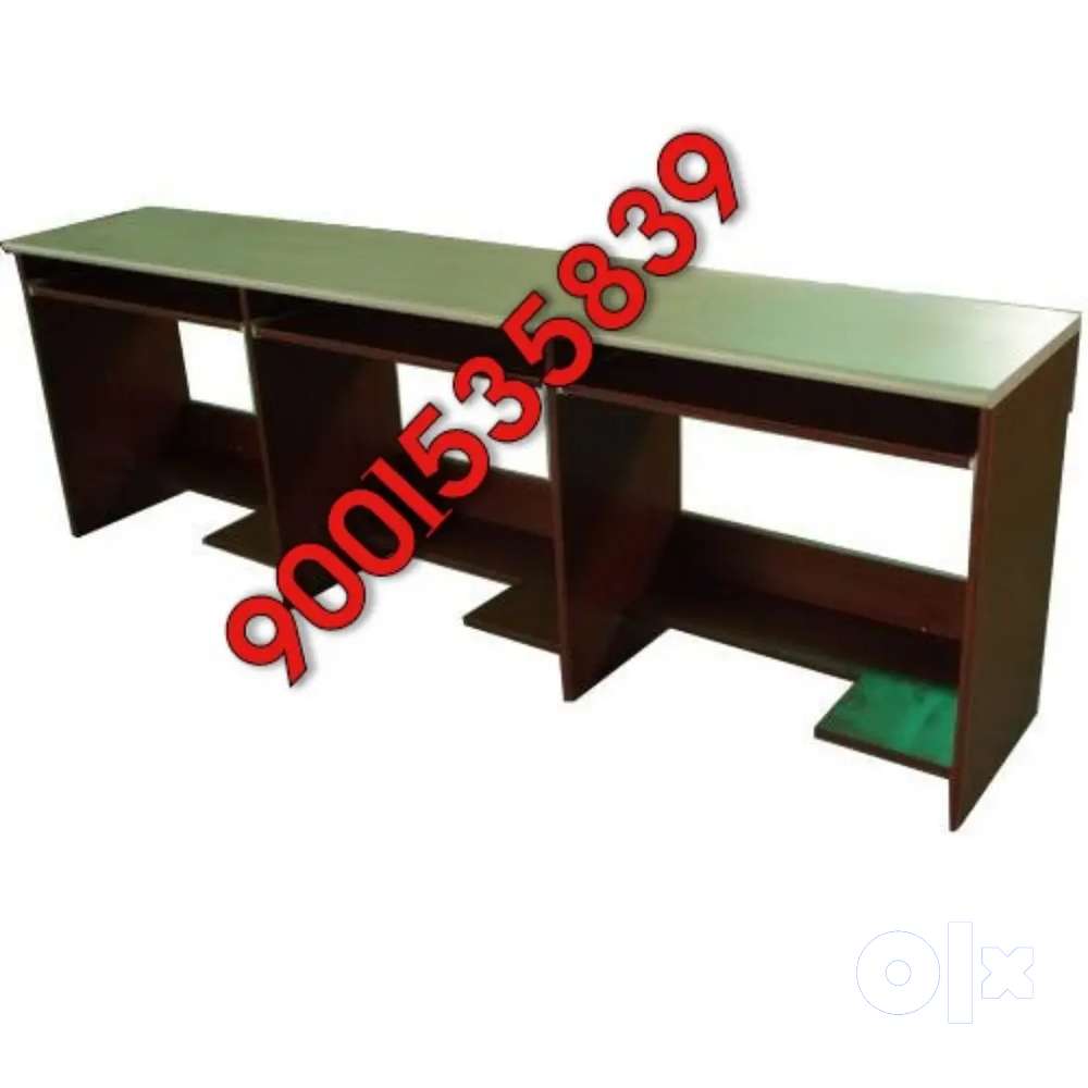 New wooden three seater workstation telecaller table office furniture