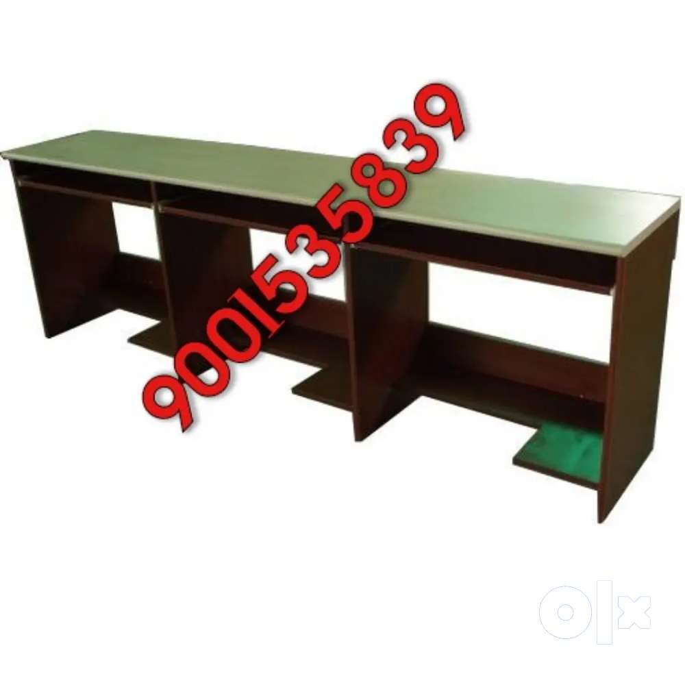 New Wooden Three Seater Workstation Telecaller Table Office Furniture