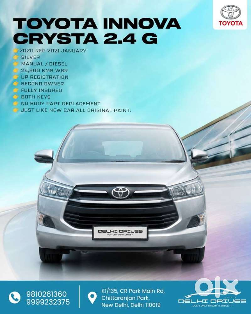 Toyota Innova Crysta 2.4 G Mt, 2021, Diesel