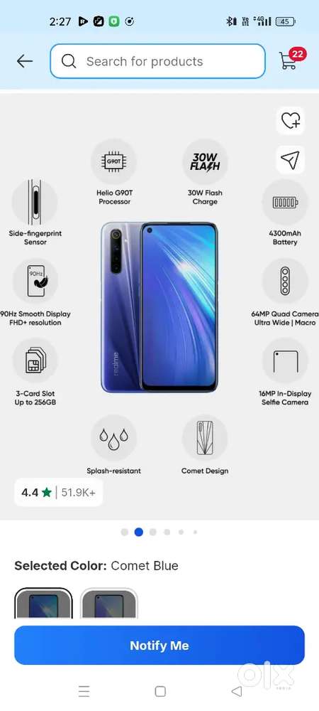 Realme 6 8/128 good condition phone
