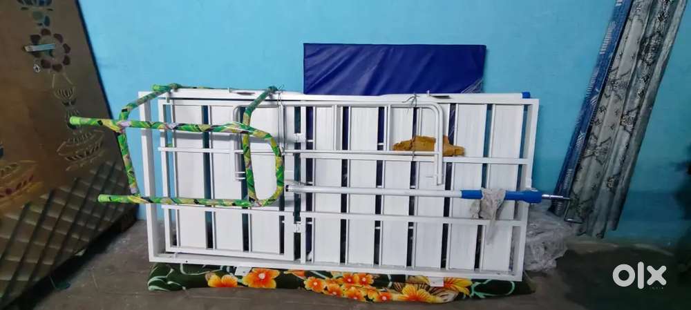 Steel cot and matress