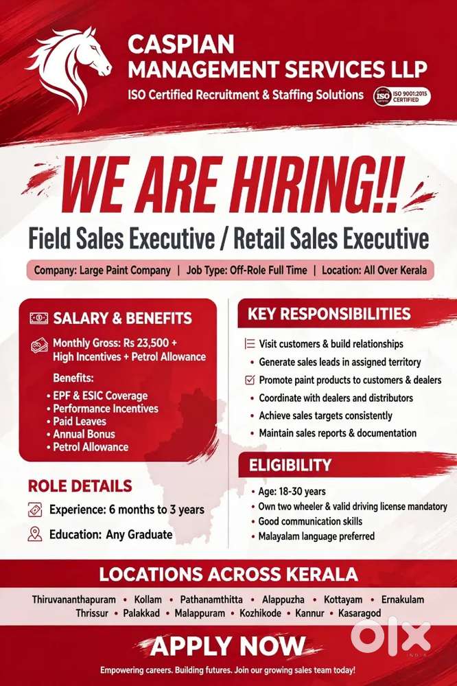 Hiring Sales Executive - Asian Paints