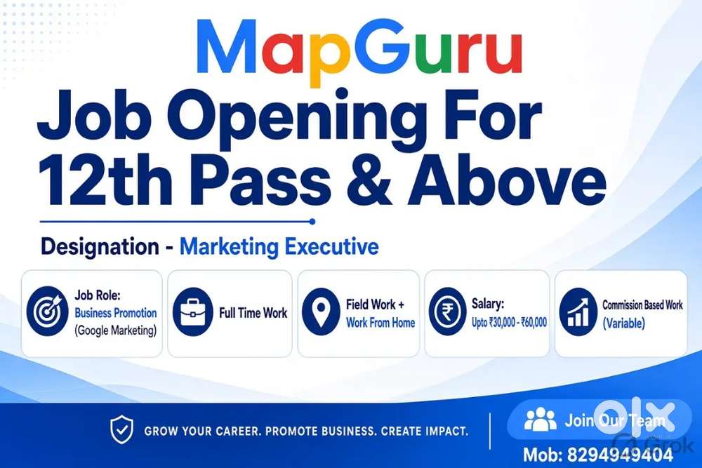 Job Opening For 12th Pass And Above - Designation Marketing Excutive