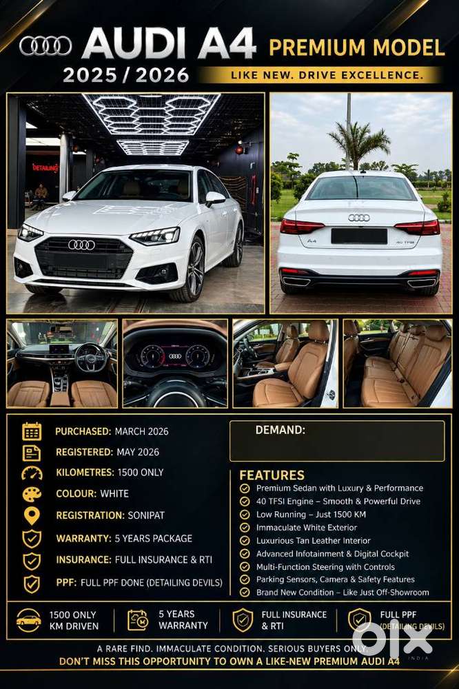 Audi A4 3.0 Tdi Premium With Sunroof, 2025, Diesel