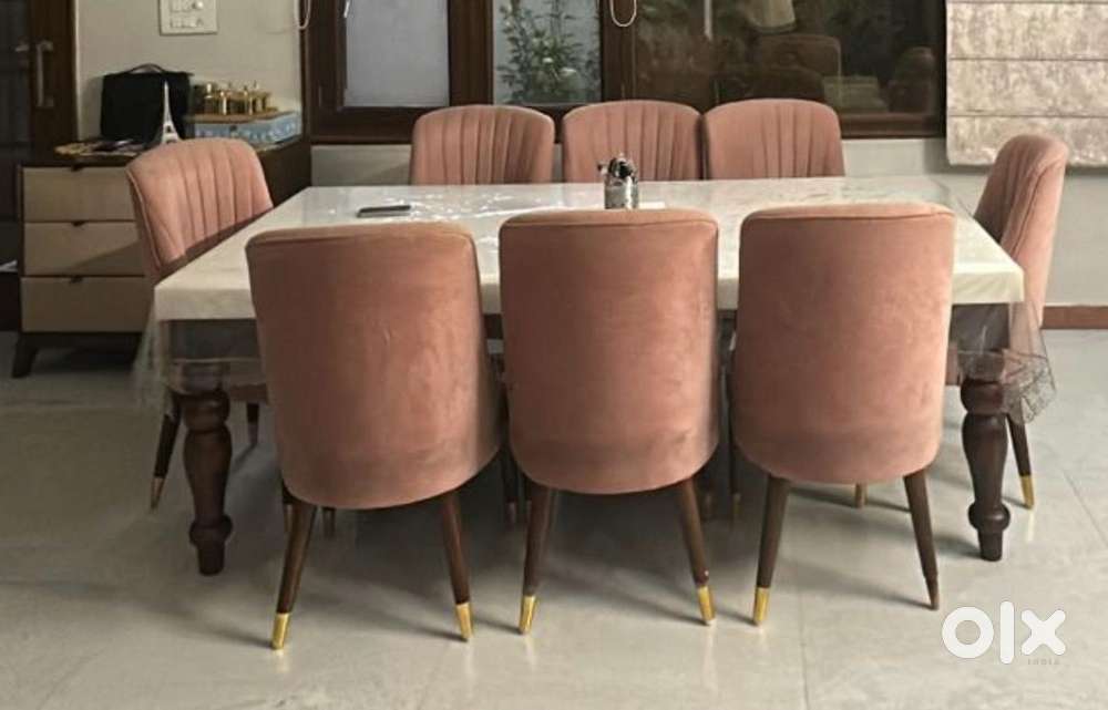 DINNING TABLE 8 SEATER  SET & MAHARAJA CHAIRS ALONG WITH SOFA SET