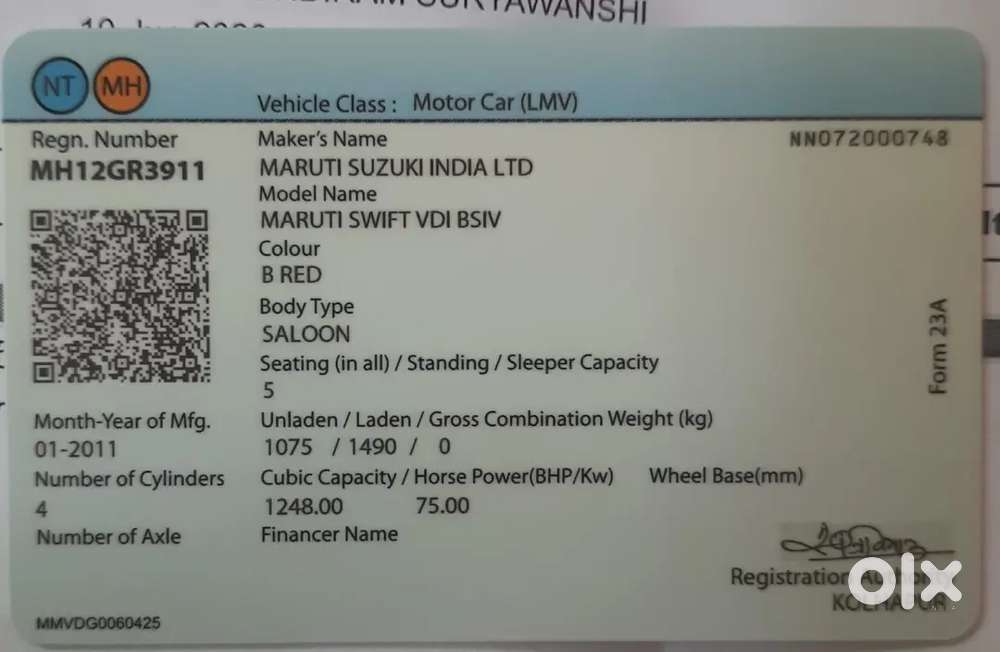 Maruti Swift 2011 Vdi Diesel Manual