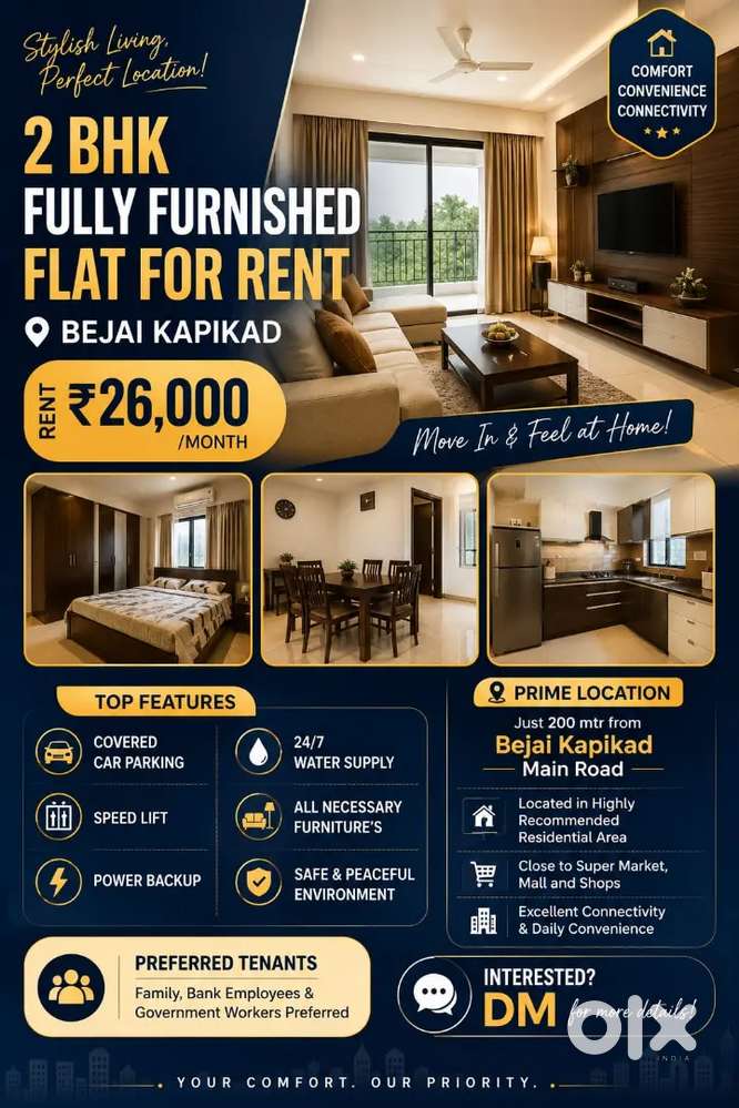 2bhk luxury gurnish flat for rent at bejai