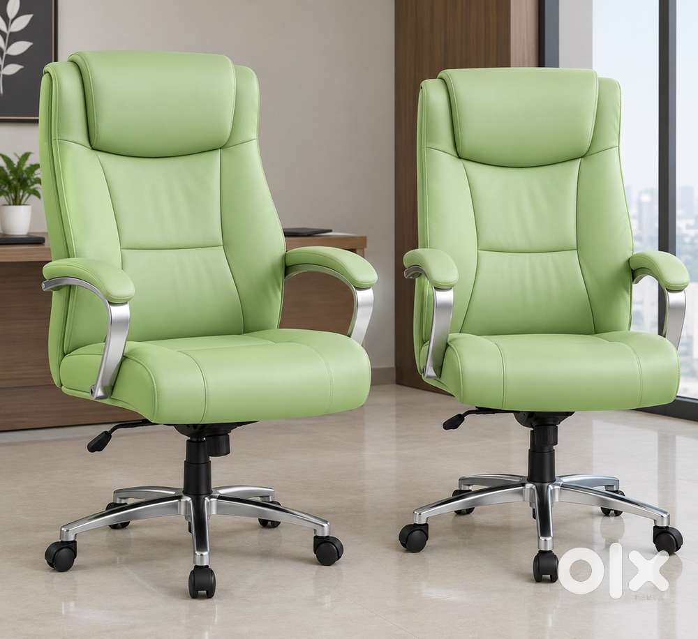 2 P BOSS CHAIR LIGHT GREEN COLOR WITH COVER