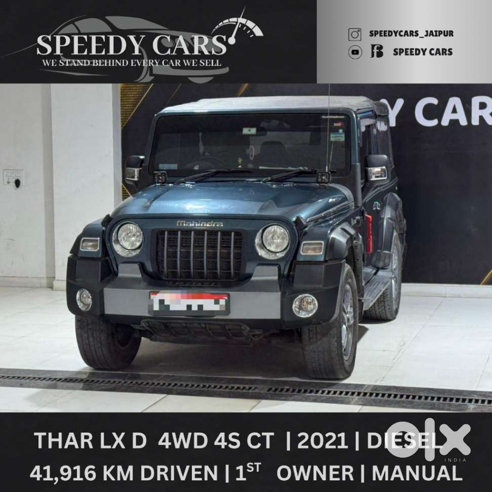 Mahindra Thar Lx 4-str Convertible Mt, 2021, Diesel