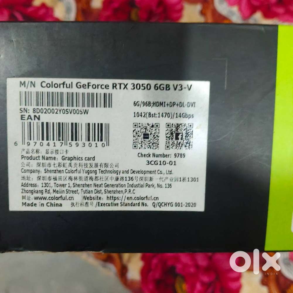 Colorful RTX 3050 6GB Graphics Card - Faulty