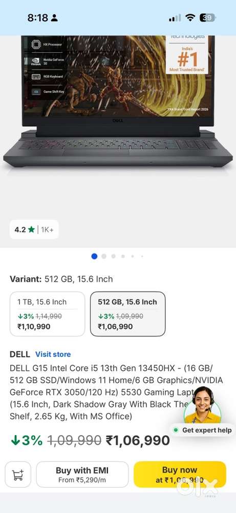 Dell G15 Brand new Laptop 6 month old