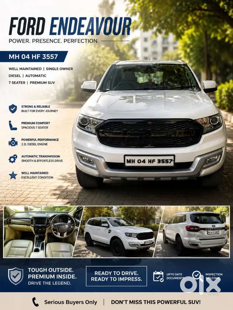 Ford Endeavour White  Automatic  Premium Suv  Excellent Condition
