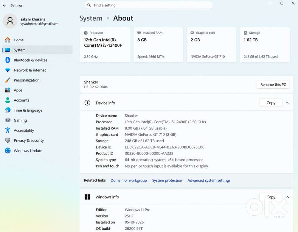 Assembled PC in high configuration with Samsung Monitor & keybord-mous