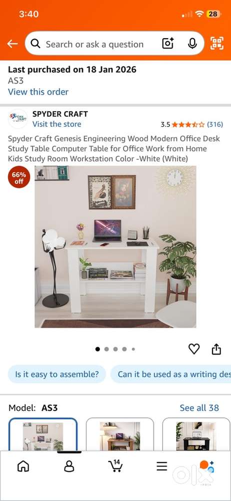 Wooden white table